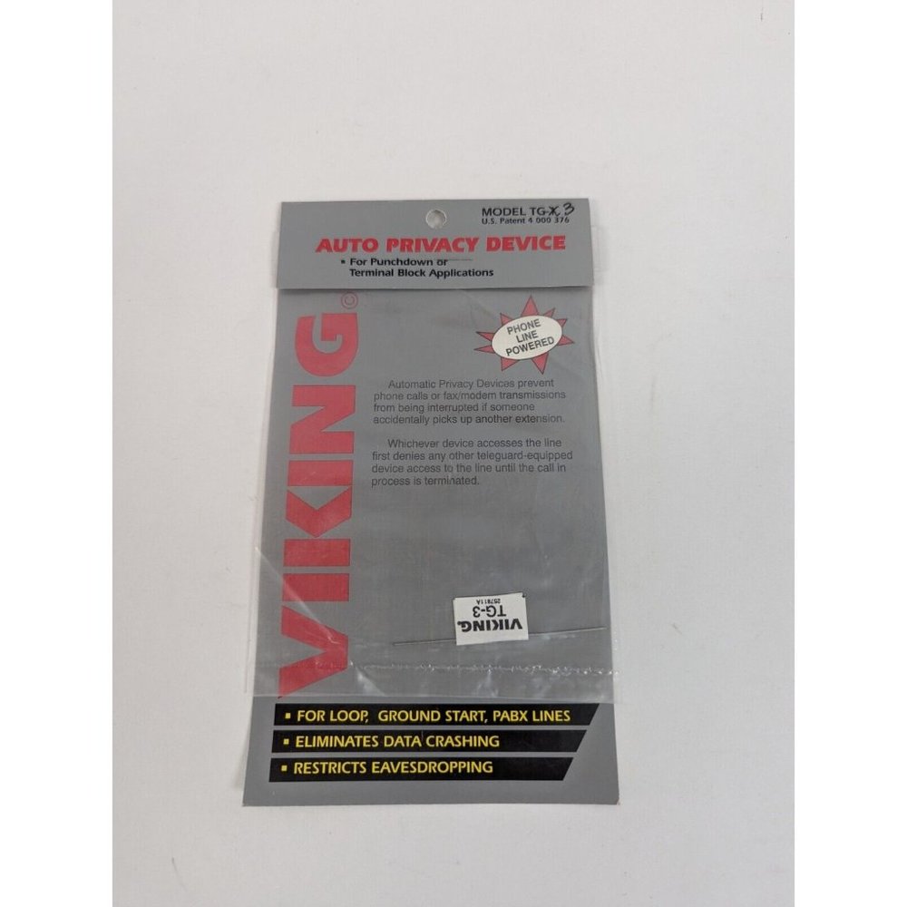 New Viking Auto Privacy Device Model TG-3 PUNCHDOWN or TERMINAL BLOCK